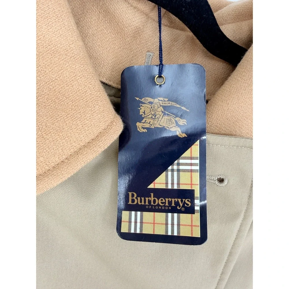 Burberrys' of London New 1996 Victoria Trench Coat Tan Belted 10 Long Warmer CBK - Picture 4 of 16
